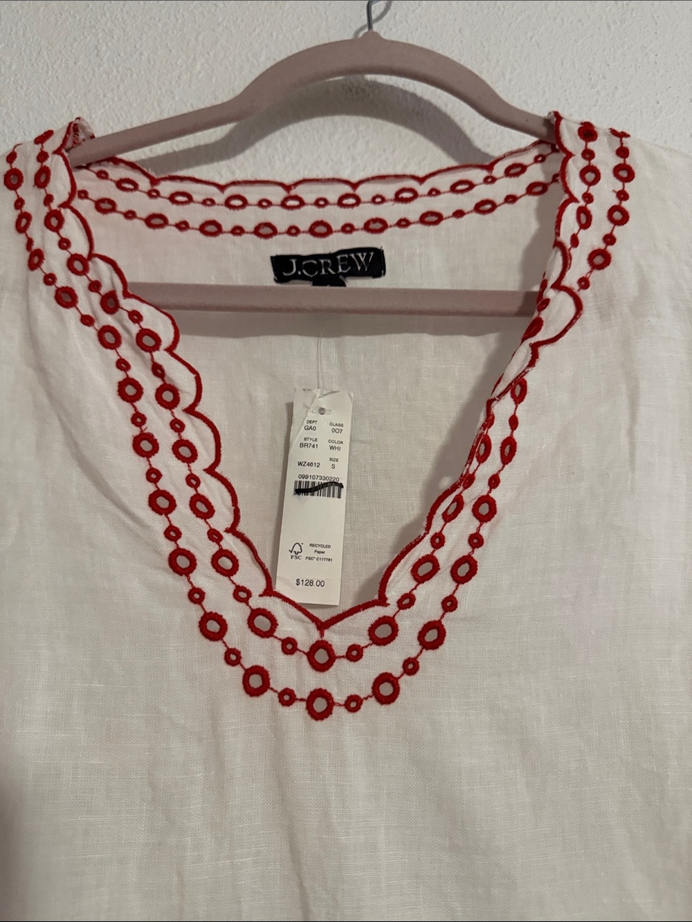 J.Crew Bungalow Embroidered Top In Linen - Picture 6 of 8